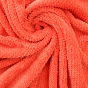 Jacquard Flannel Waffle Textured Blanket (Orange)