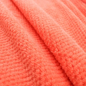 Jacquard Flannel Waffle Textured Blanket (Orange)