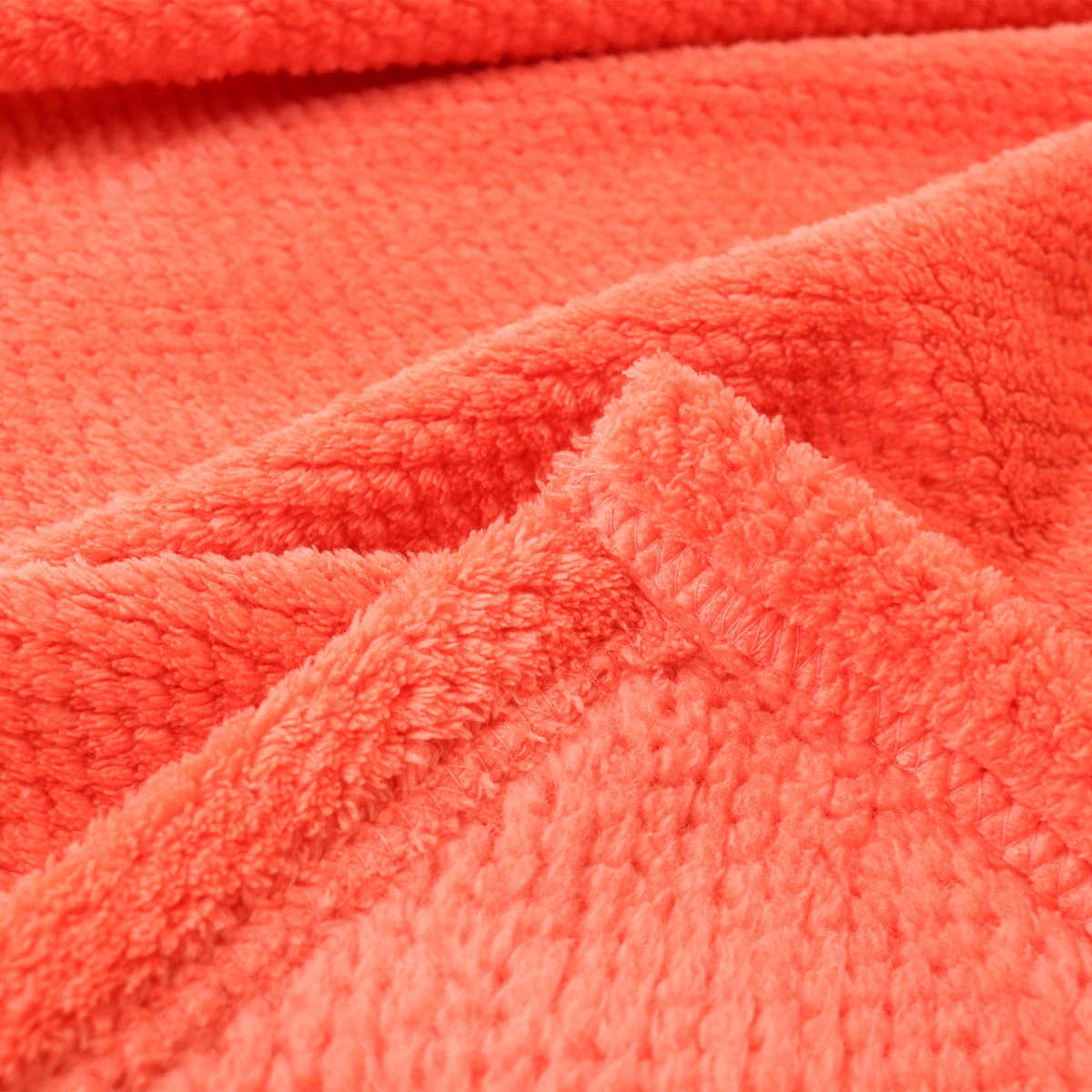 Jacquard Flannel Waffle Textured Blanket (Orange)