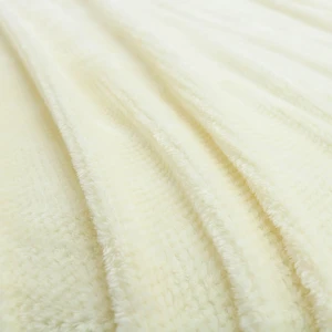 Jacquard Flannel Waffle Textured Blanket (Cream)