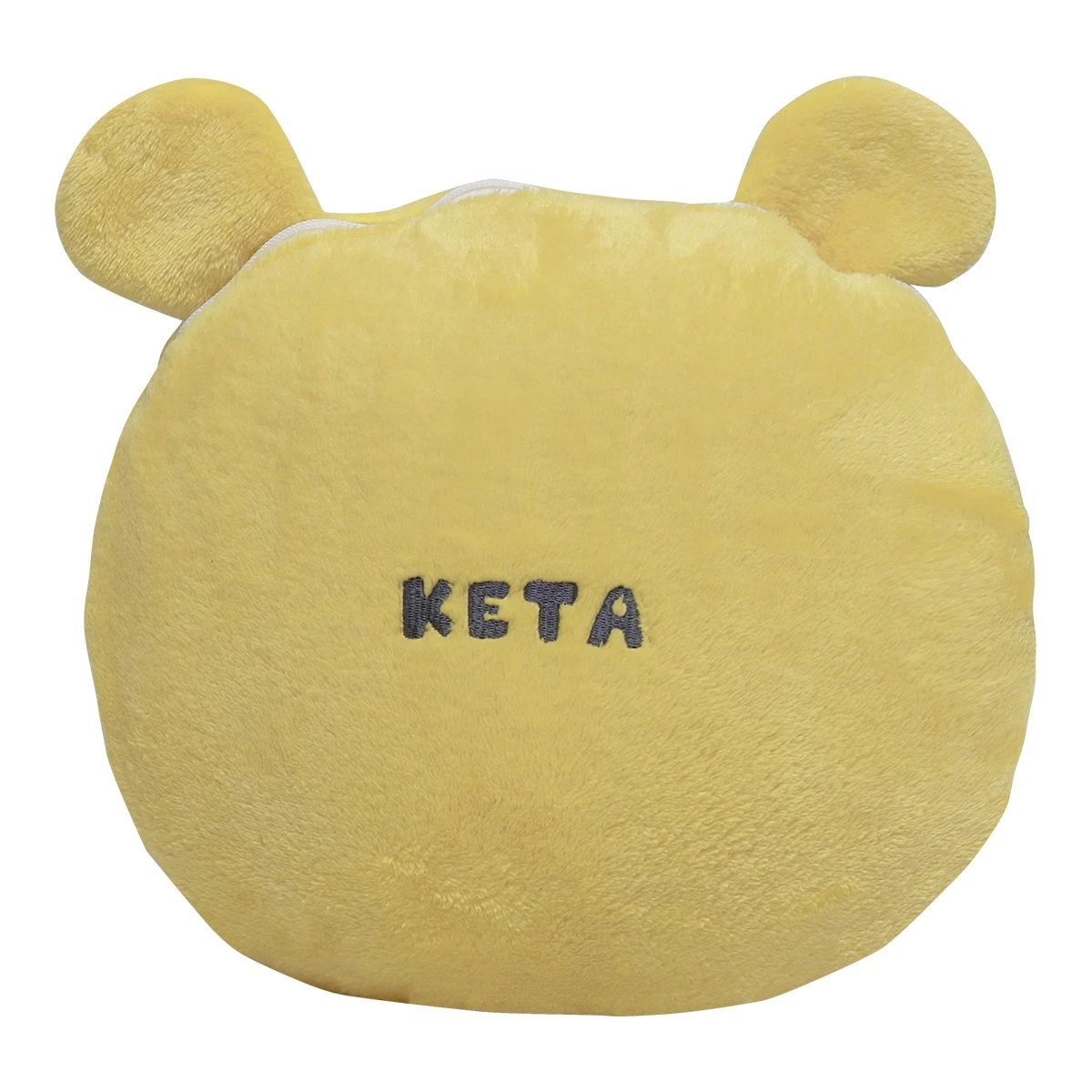 Keta 3D Embroidery Face Shape Flannel Pillow Blanket (Yellow)
