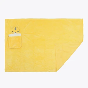 Keta 3D Embroidery Portable Plush Blanket (Yellow)