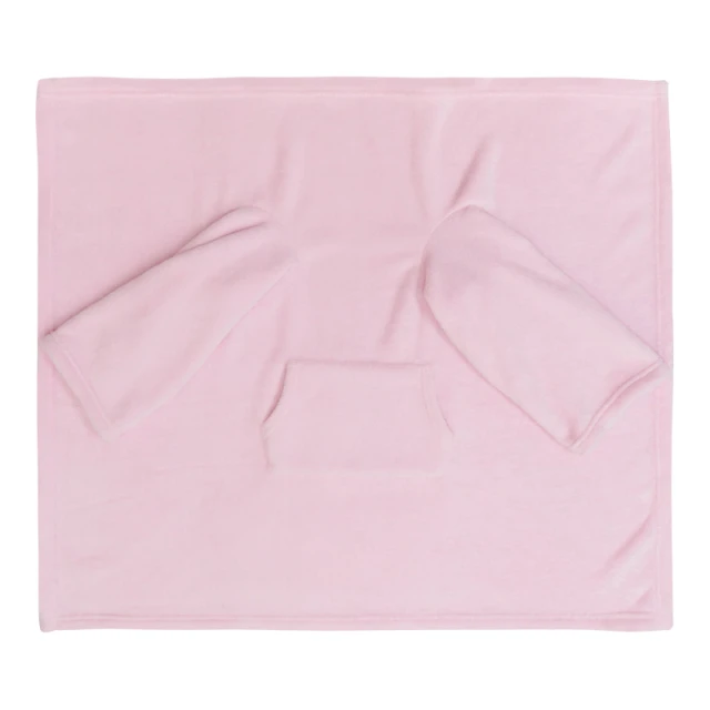Kids Wearable Blanket with Pocket - Flannel Blanket with Sleeves (Pink)