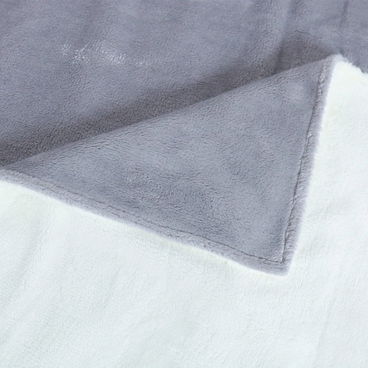 Light Grey Reversible to White Cashmere Blanket