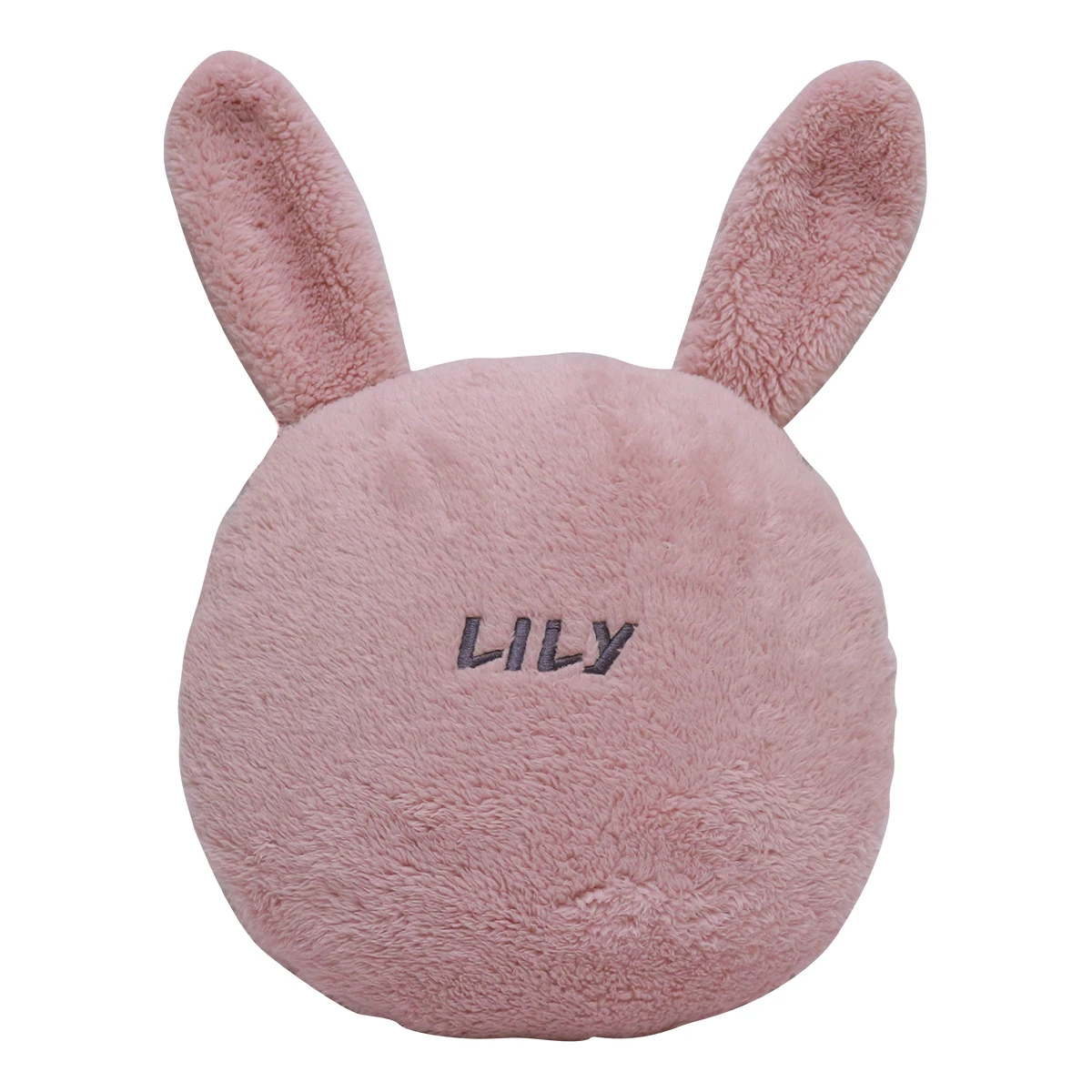 Lily 3D Embroidery Face Shape Flannel Pillow Blanket (Pink,Dark Pink)