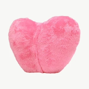 Lily 3D Embroidery Heart Shape Plush Pillow Blanket (Pink)