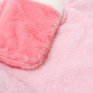 Lily 3D Embroidery Portable Plush Blanket (Pink)
