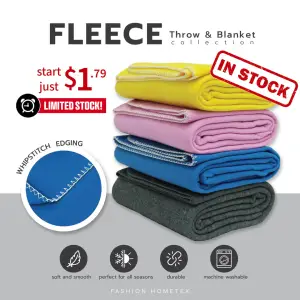 Limited Stock Recycled Fleece Throw and Blanket - Start just 1.79 usd (4 colors)