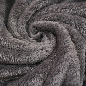 M 3D Embroidery Hooded Plush Blanket (Grey)