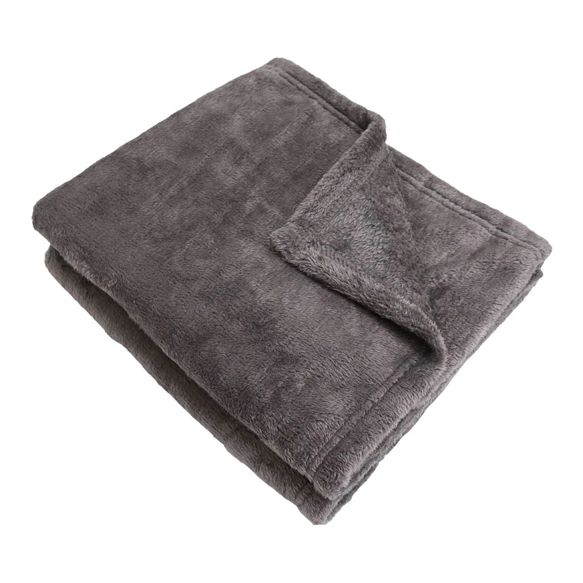 M 3D Embroidery Plush Carry-on Blanket (Grey)