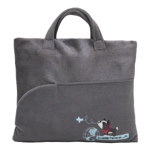 M Embroidery Bag with Fleece Blanket (Grey)