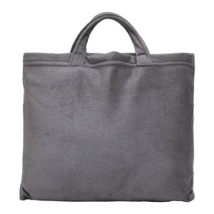 M Embroidery Bag with Fleece Blanket (Grey)