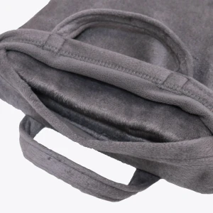 M Embroidery Bag with Fleece Blanket (Grey)