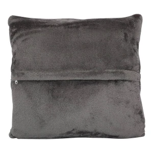 M Embroidery Flannel Hand Warmer Pillow Blanket (Grey)