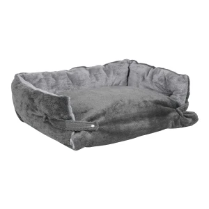 M Embroidery Plush Pet Bed (Grey)