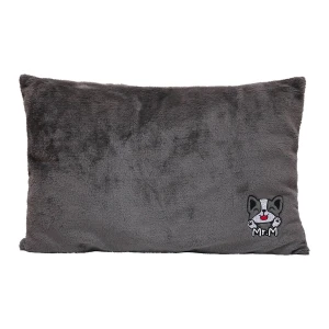 M Embroidery Plush Pet Bed (Grey)