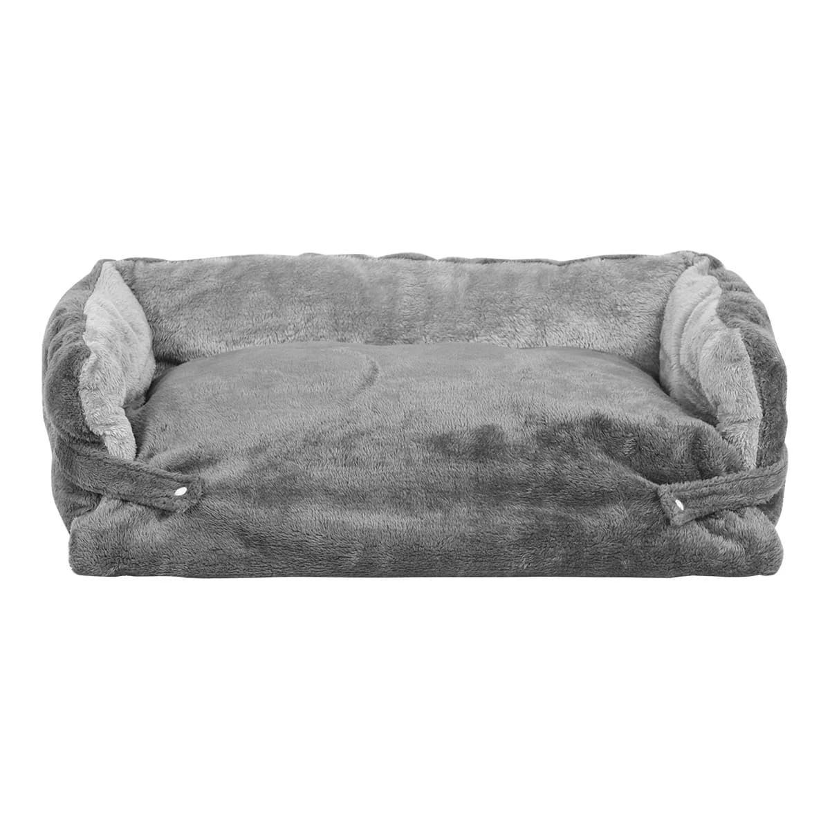 M Embroidery Plush Pet Bed (Grey)