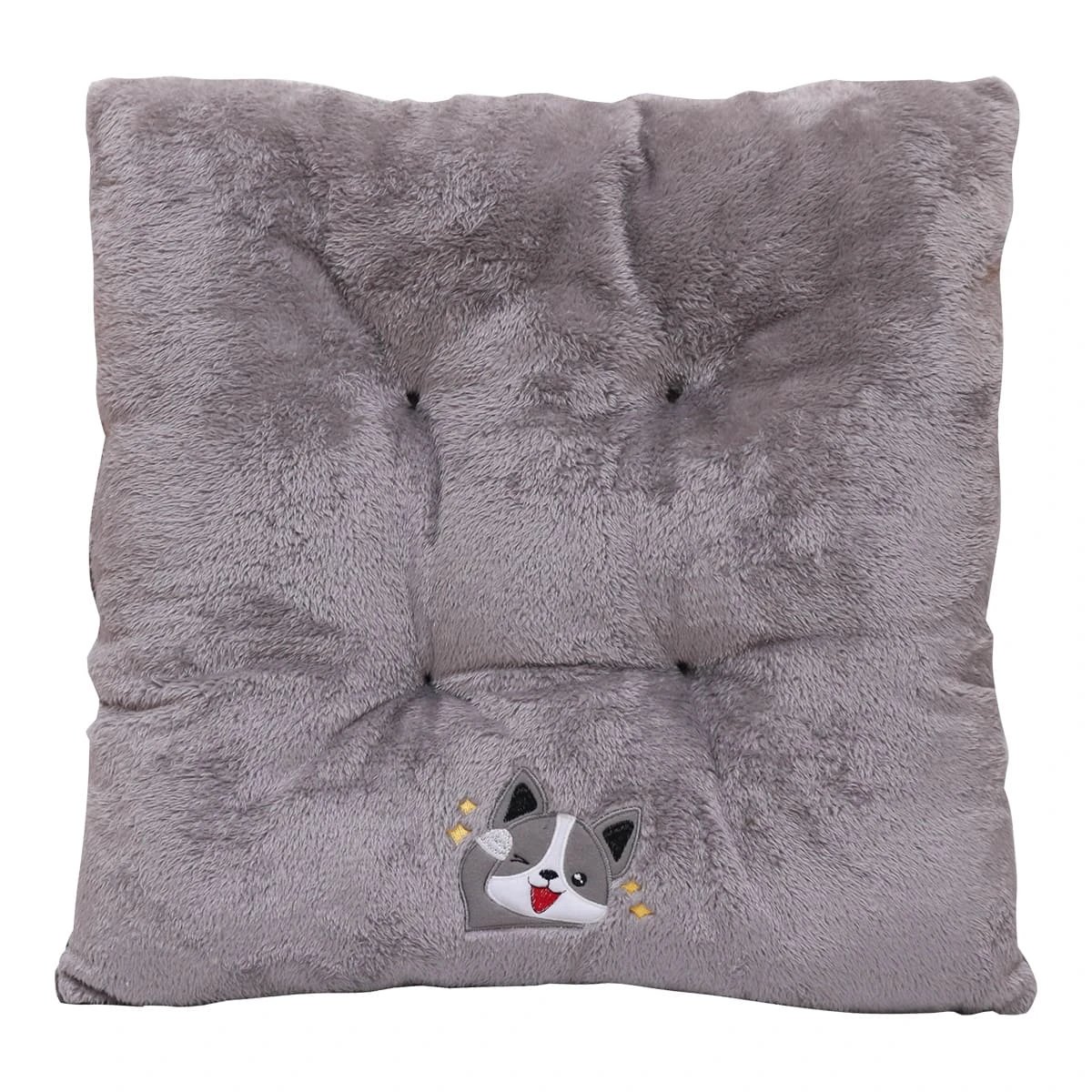 M Embroidery Reversible Plush Pet Mat (Grey)