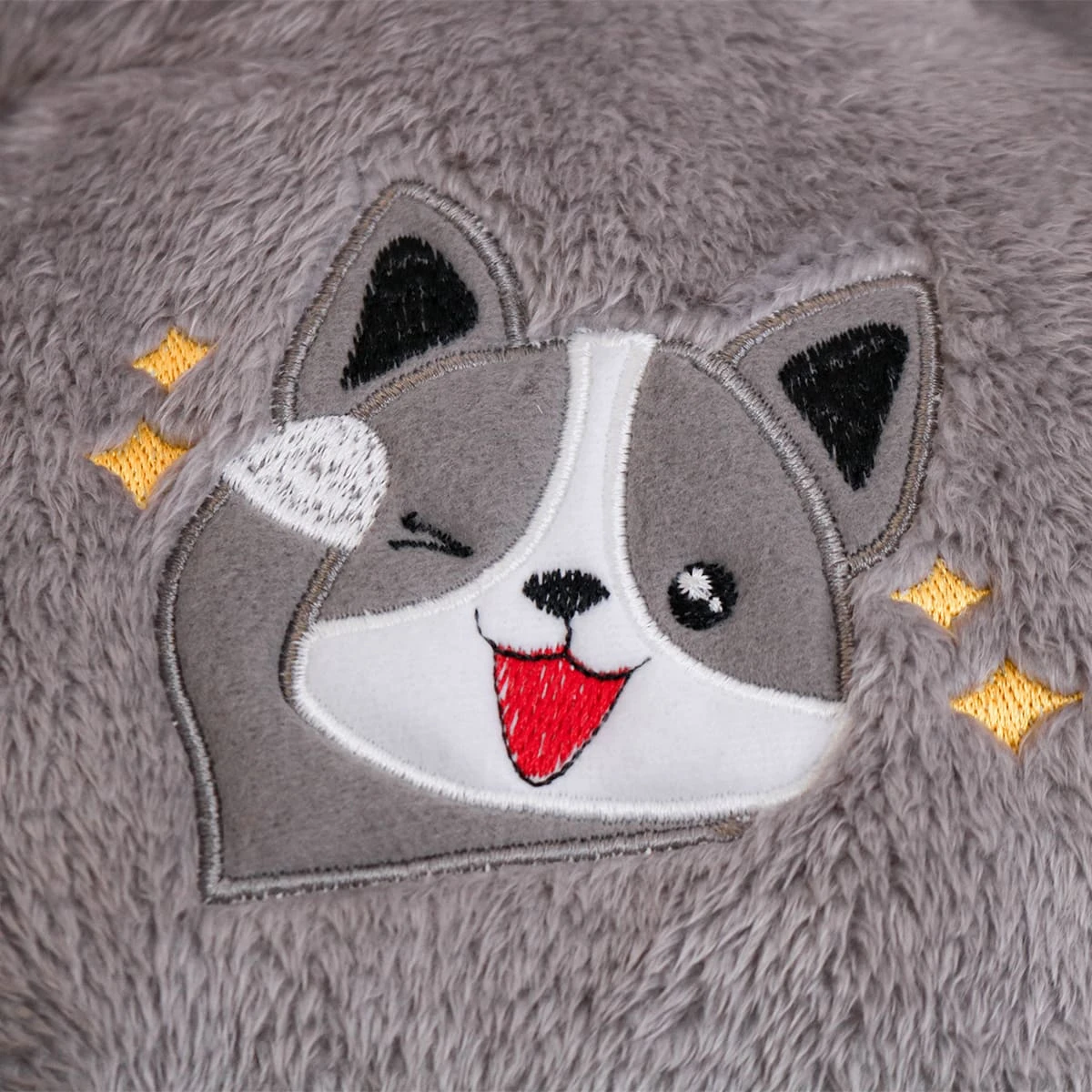 M Embroidery Reversible Plush Pet Mat (Grey)