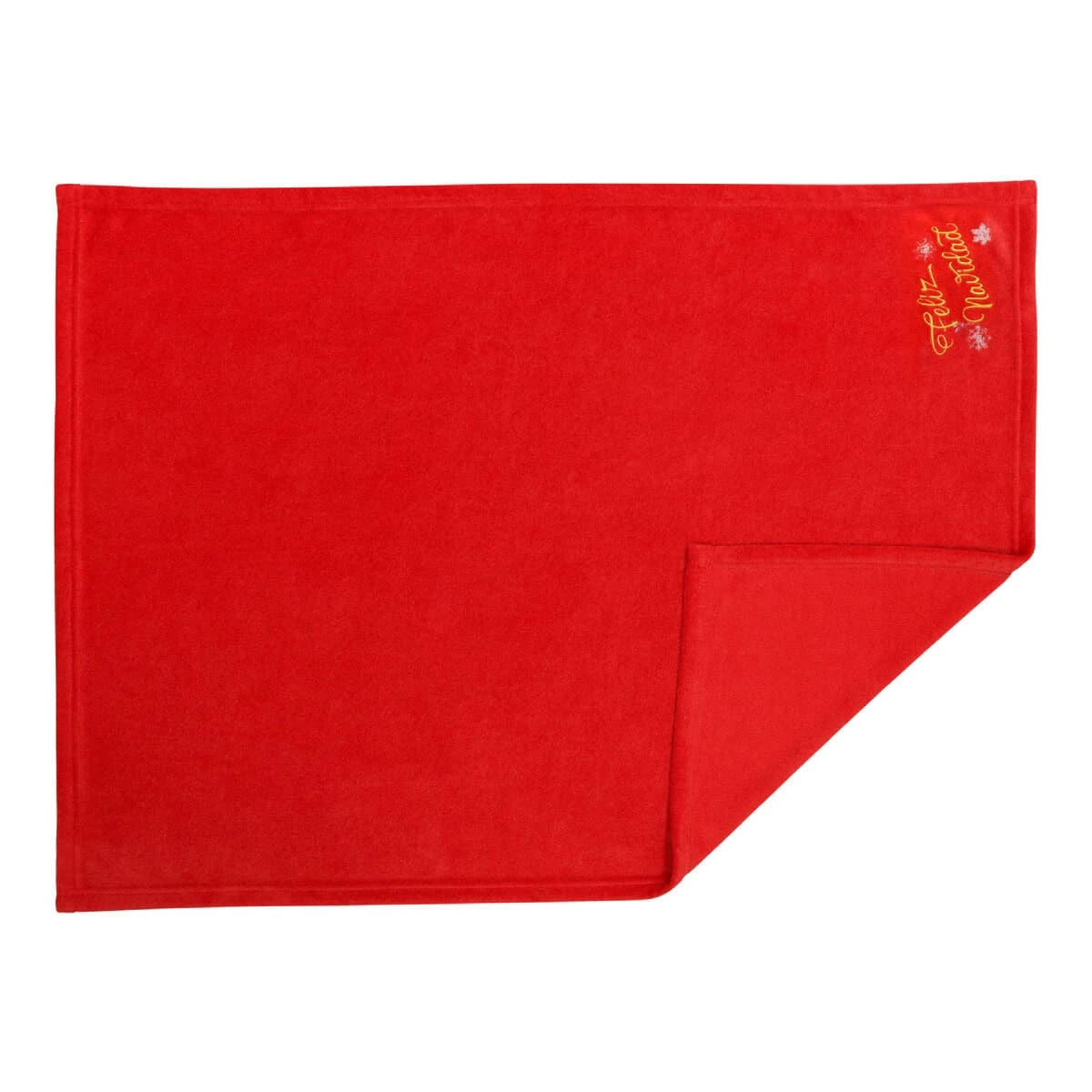 Merry Christmas Embroidery Flannel Baby Blanket (Red)