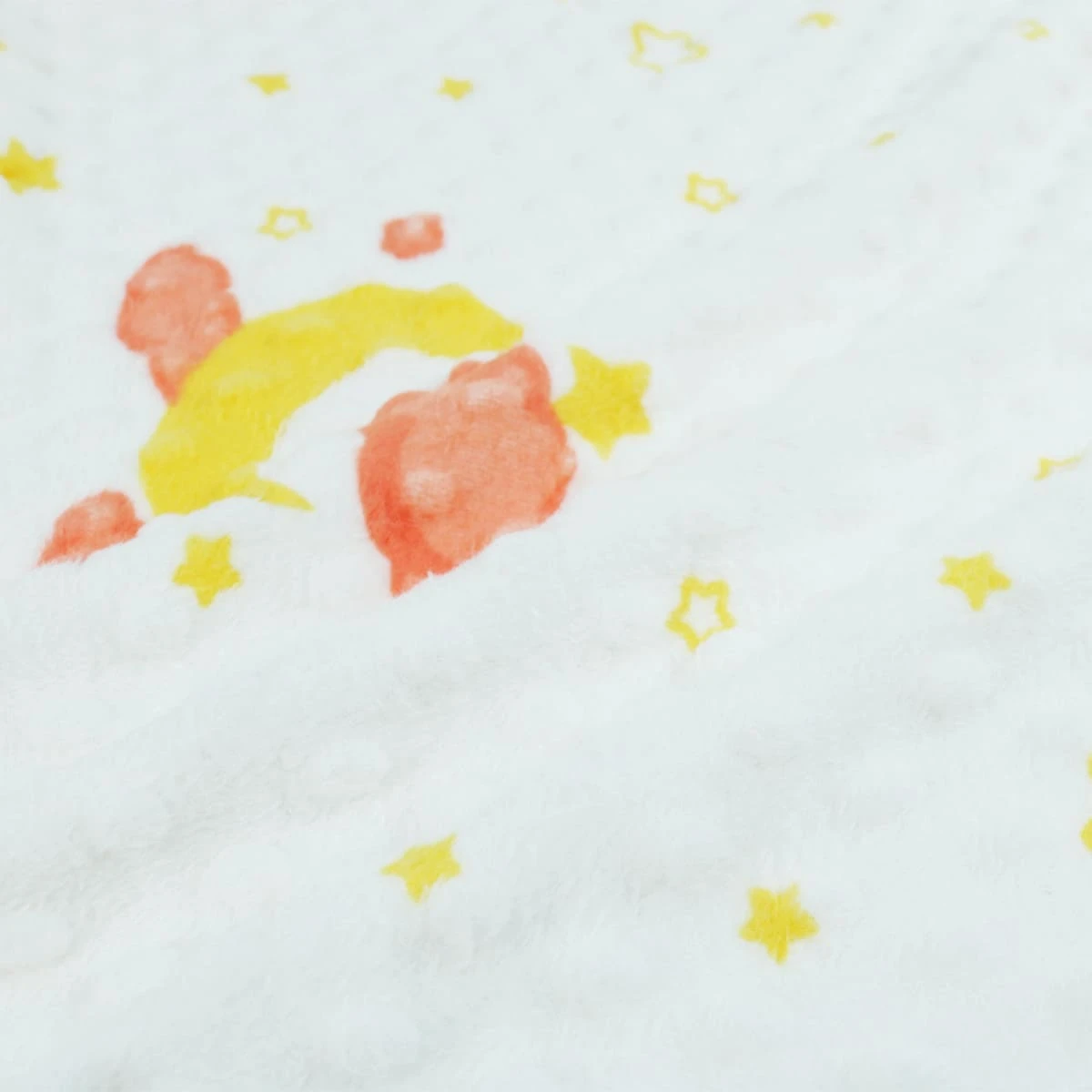 Moon Star and Cloud Printed Dimple Touch Velfleece Reversible Sherpa Baby Blanket (Old Rose)