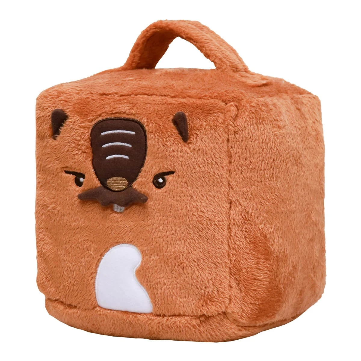 Muddy 3D Embroidery Cube Shape Plush Carry-on Blanket (Brown)