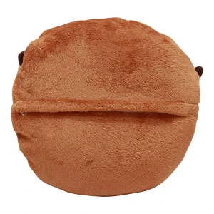 Muddy 3D Embroidery Flannel Hand Warmer Pillow Blanket (Brown)