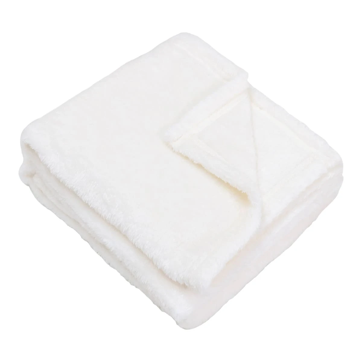 Muddy Embroidery Plush Pillow Blanket (White)