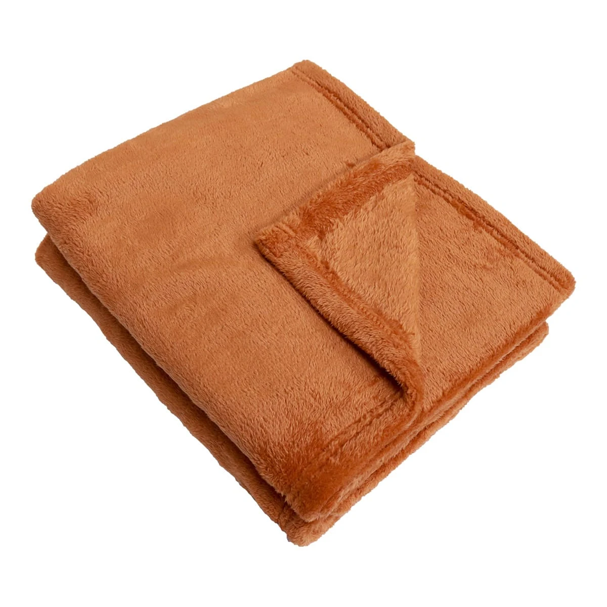 Muddy Embroidery Plush Pillow Blanket (Brown)