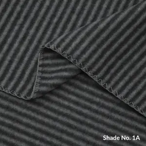 No-Dye Melange Fleece Blanket | Double-Sided Brushed | Stripe I Grey Shade