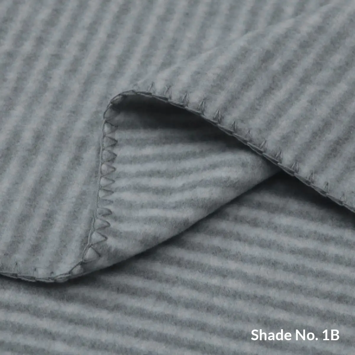 No-Dye Melange Fleece Blanket | Double-Sided Brushed | Stripe I Grey Shade