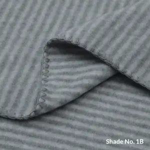 No-Dye Melange Fleece Blanket | Double-Sided Brushed | Stripe I Grey Shade