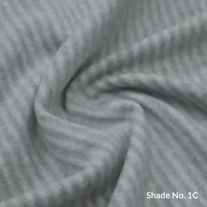 No-Dye Melange Fleece Blanket | Double-Sided Brushed | Stripe I Grey Shade