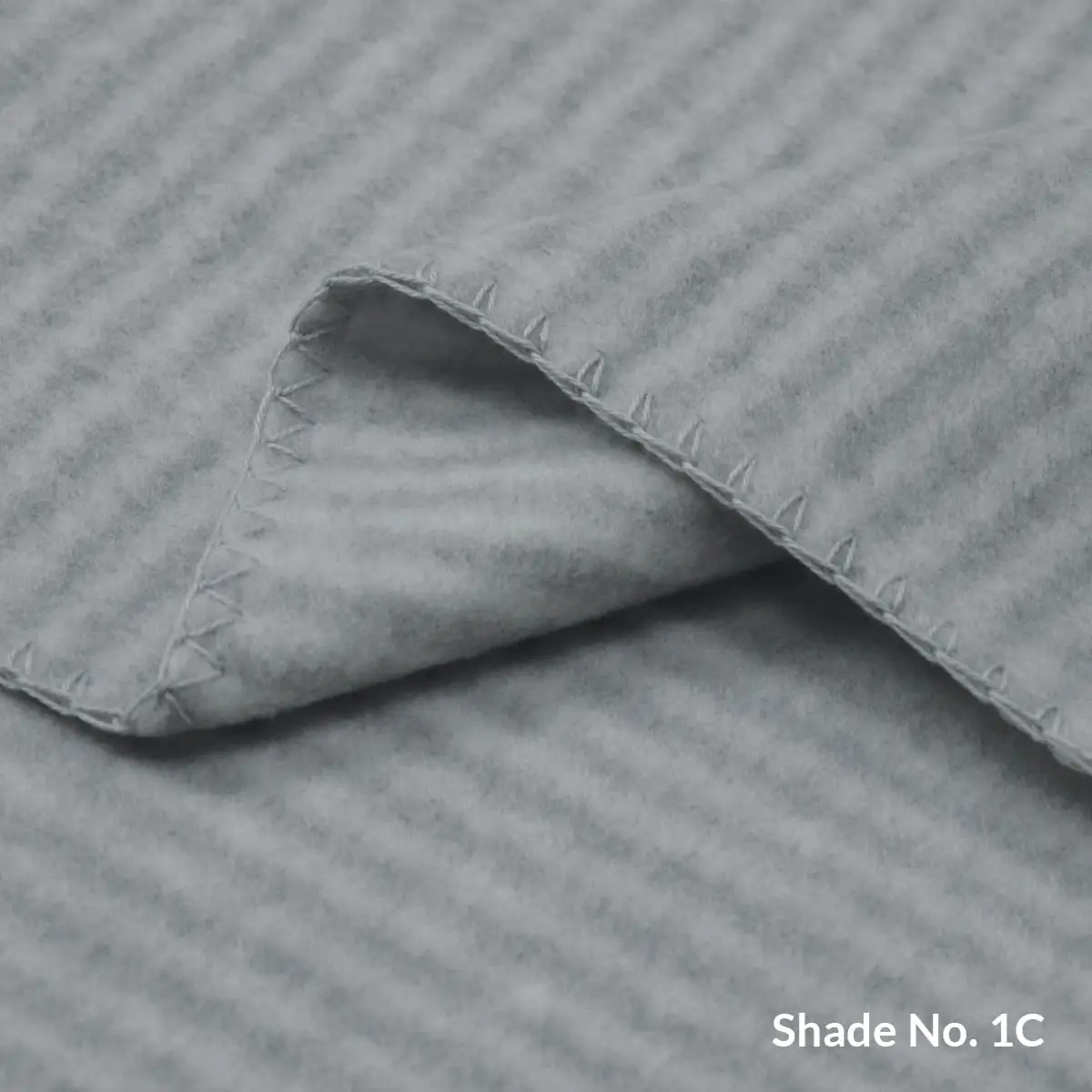 No-Dye Melange Fleece Blanket | Double-Sided Brushed | Stripe I Grey Shade
