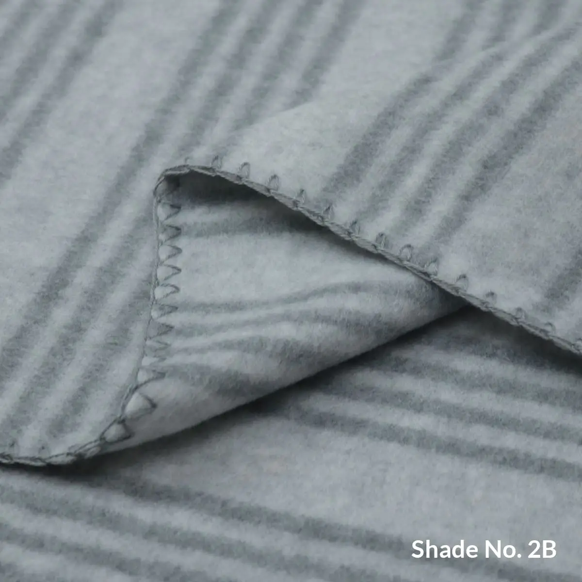 No-Dye Melange Fleece Blanket | Double-Sided Brushed | Stripe II Grey Shade
