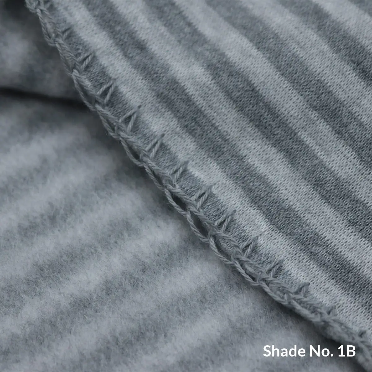 No-Dye Melange Fleece Blanket | Single-Sided Brushed | Stripe I Grey Shade