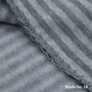 No-Dye Melange Fleece Blanket | Single-Sided Brushed | Stripe I Grey Shade