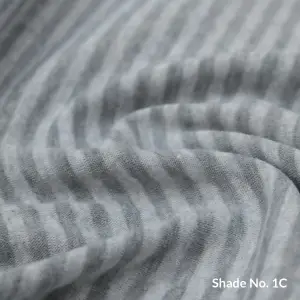 No-Dye Melange Fleece Blanket | Single-Sided Brushed | Stripe I Grey Shade