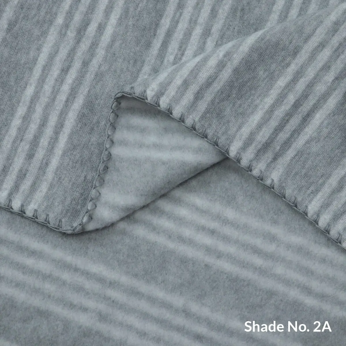 No-Dye Melange Fleece Blanket | Single-Sided Brushed | Stripe II Grey Shade