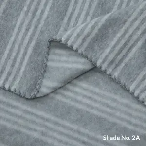 No-Dye Melange Fleece Blanket | Single-Sided Brushed | Stripe II Grey Shade