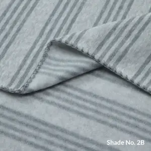 No-Dye Melange Fleece Blanket | Single-Sided Brushed | Stripe II Grey Shade