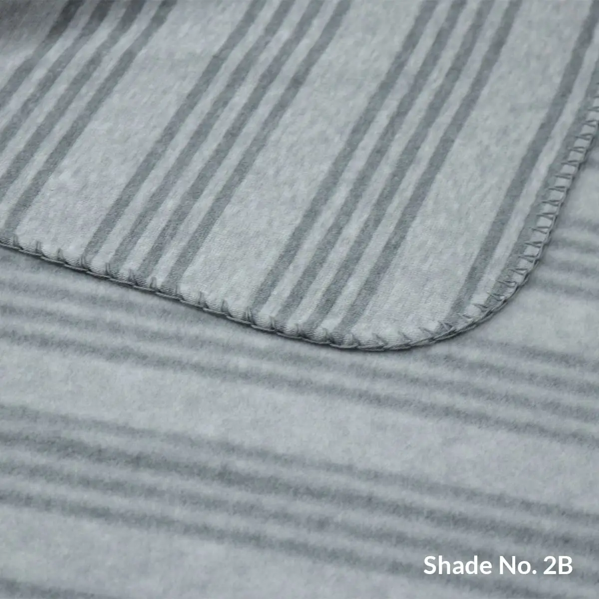 No-Dye Melange Fleece Blanket | Single-Sided Brushed | Stripe II Grey Shade