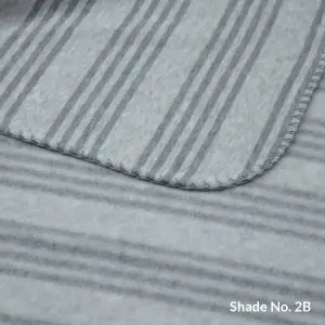 No-Dye Melange Fleece Blanket | Single-Sided Brushed | Stripe II Grey Shade