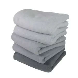 No-Dye Melange Fleece Throw | Single-Sided Brushed | Classic Grey Shade