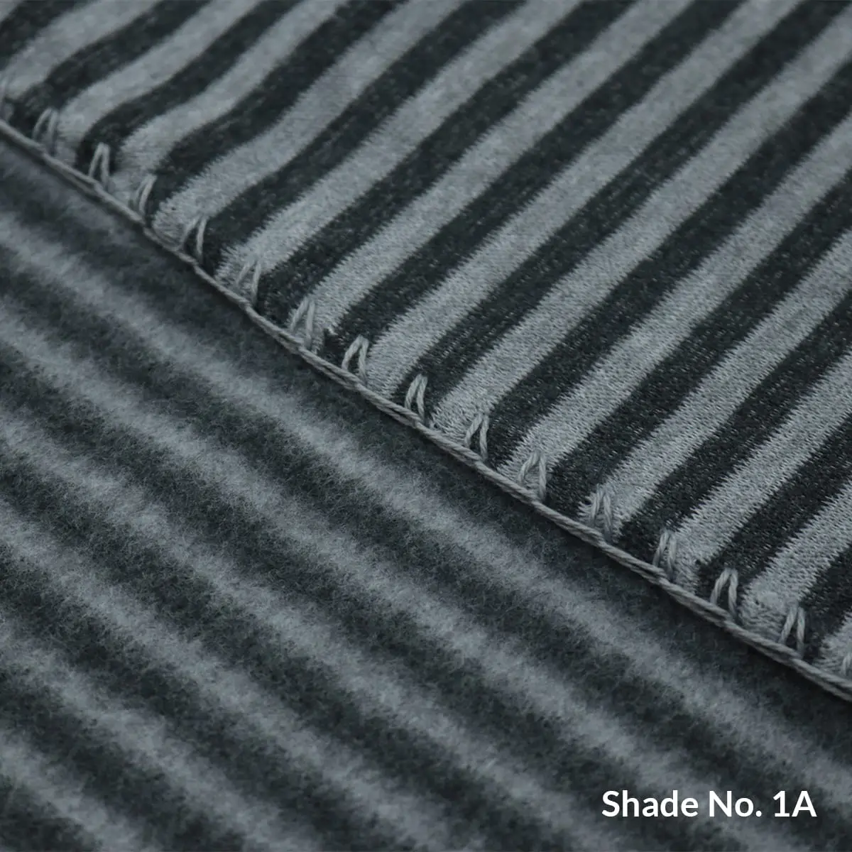 No-Dye Melange Fleece Throw | Single-Sided Brushed | Stripe I Grey Shade