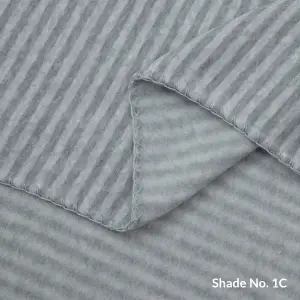 No-Dye Melange Fleece Throw | Single-Sided Brushed | Stripe I Grey Shade