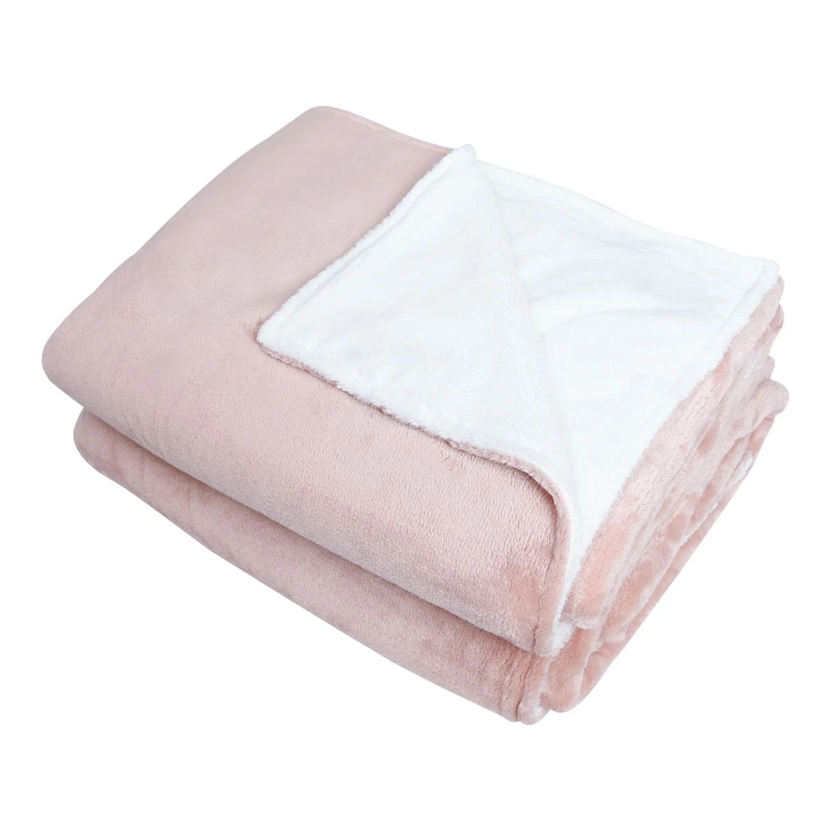 Old Rose Reversible to White Cashmere Blanket