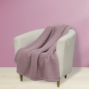 Pastel Color Sherpa Throw (Dark Pink)