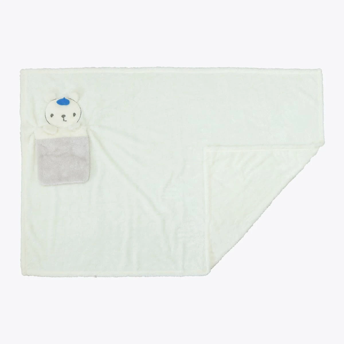 Pol 3D Embroidery Portable Plush Blanket (White)