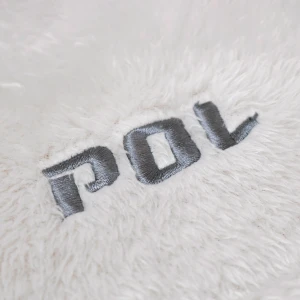 Pol Embroidery Plush Hand Warmer Pillow Blanket (Grey,White)